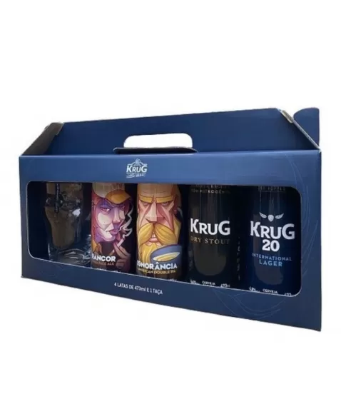 KRUG KIT 4 LATAS E 1 COPO