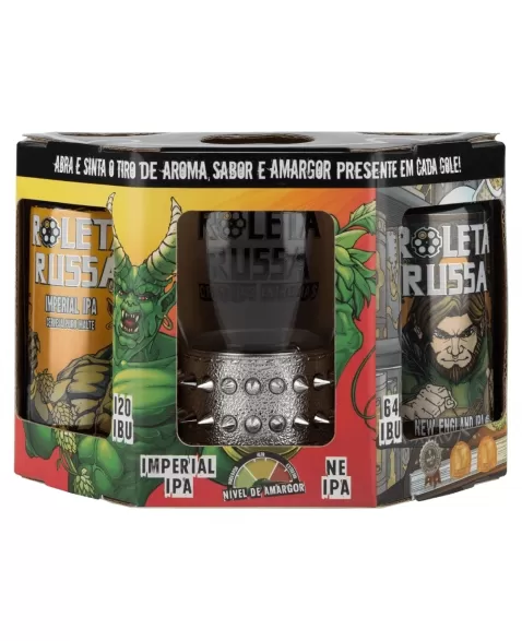 KIT ROLETA RUSSA IMP + NE IPA - 2 LATAS + 1 COPO